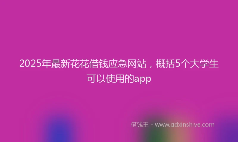 2025年最新花花借钱应急网站，概括5个大学生可以使用的app