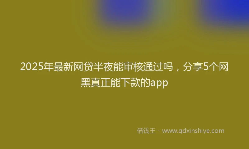 2025年最新网贷半夜能审核通过吗，分享5个网黑真正能下款的app