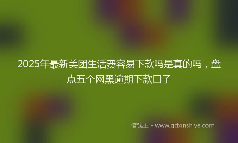 2025年最新美团生活费容易下款吗是真的吗，盘点五个网黑逾期下款口子