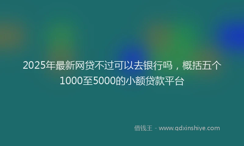 2025年最新网贷不过可以去银行吗，概括五个1000至5000的小额贷款平台