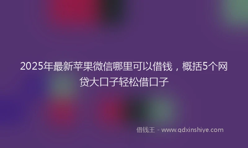 2025年最新苹果微信哪里可以借钱，概括5个网贷大口子轻松借口子