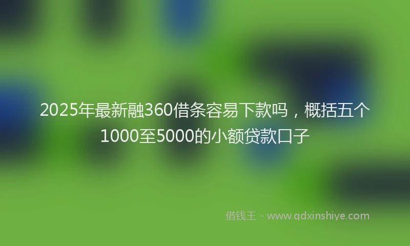 2025年最新融360借条容易下款吗，概括五个1000至5000的小额贷款口子