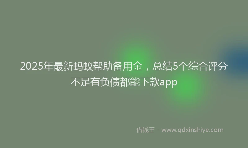 2025年最新蚂蚁帮助备用金，总结5个综合评分不足有负债都能下款app