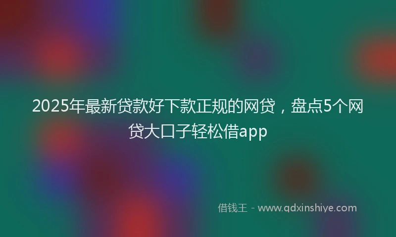 2025年最新贷款好下款正规的网贷，盘点5个网贷大口子轻松借app