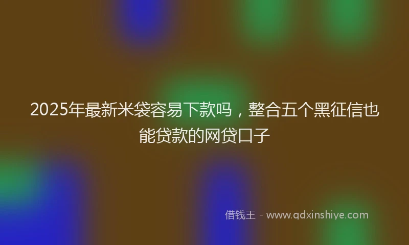 2025年最新米袋容易下款吗,整合五个黑征信也能贷款的网贷口子