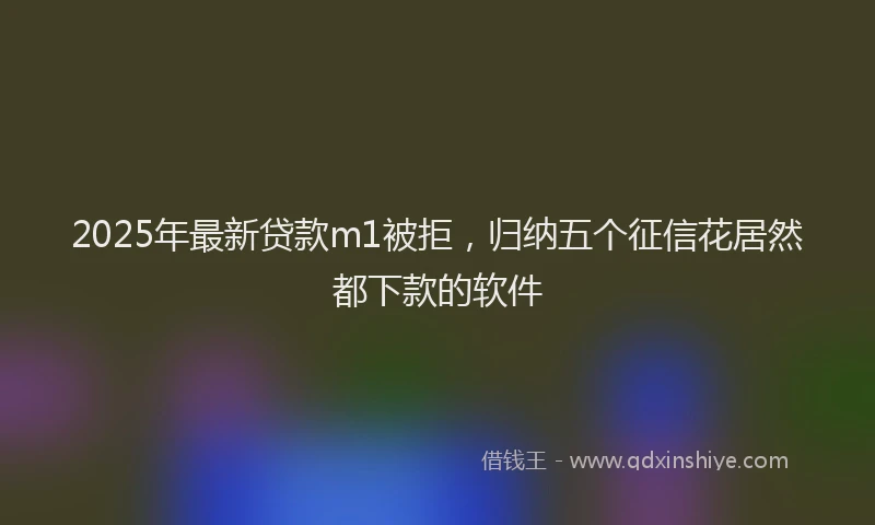 2025年最新贷款m1被拒，归纳五个征信花居然都下款的软件