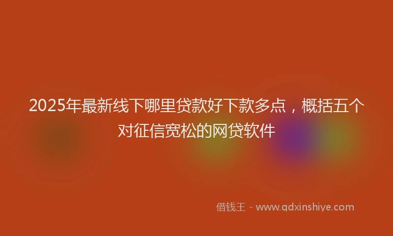 2025年最新线下哪里贷款好下款多点，概括五个对征信宽松的网贷软件