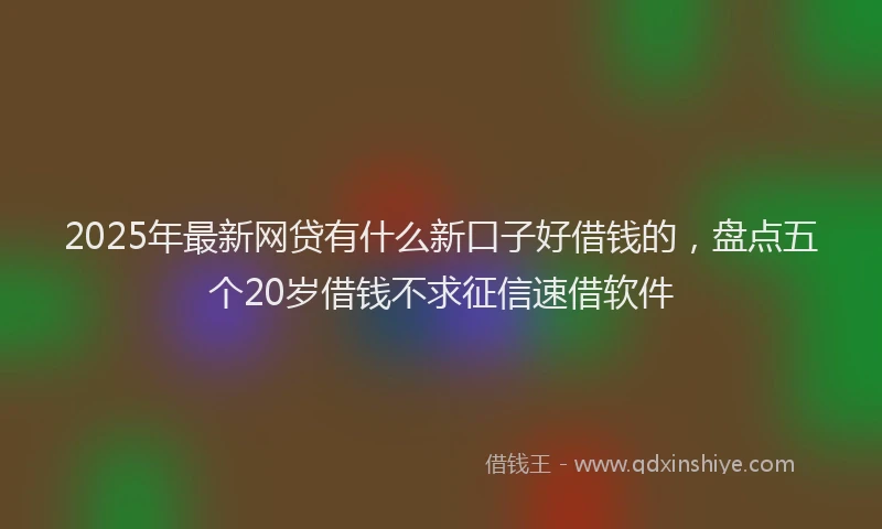 2025年最新网贷有什么新口子好借钱的，盘点五个20岁借钱不求征信速借软件