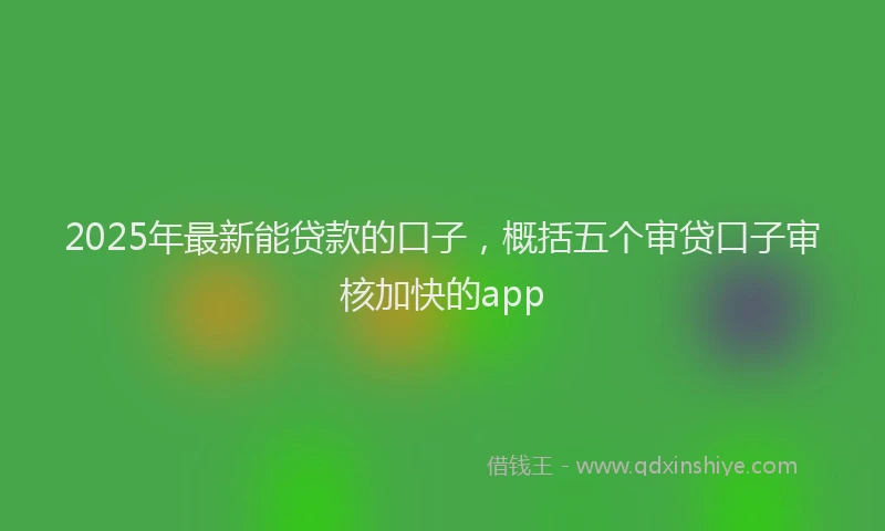 2025年最新能贷款的口子，概括五个审贷口子审核加快的app