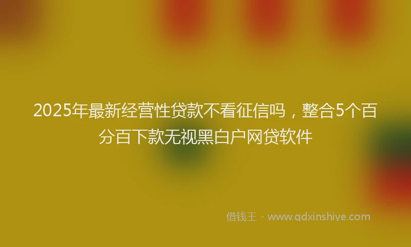2025年最新经营性贷款不看征信吗，整合5个百分百下款无视黑白户网贷软件