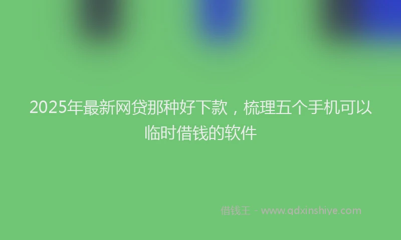 2025年最新网贷那种好下款，梳理五个手机可以临时借钱的软件