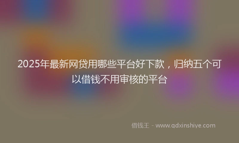 2025年最新网贷用哪些平台好下款，归纳五个可以借钱不用审核的平台