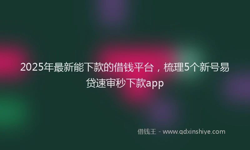 2025年最新能下款的借钱平台，梳理5个新号易贷速审秒下款app
