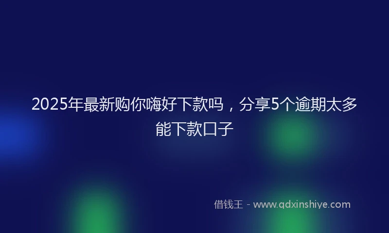 2025年最新购你嗨好下款吗，分享5个逾期太多能下款口子