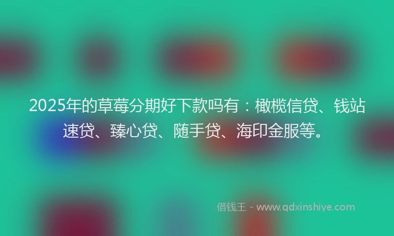 2025年的草莓分期好下款吗有：橄榄信贷、钱站速贷、臻心贷、随手贷、海印金服等。