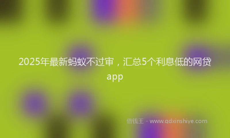 2025年最新蚂蚁不过审，汇总5个利息低的网贷app