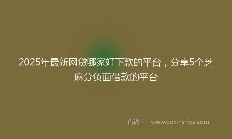 2025年最新网贷哪家好下款的平台，分享5个芝麻分负面借款的平台