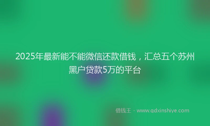 2025年最新能不能微信还款借钱，汇总五个苏州黑户贷款5万的平台