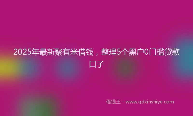 2025年最新聚有米借钱，整理5个黑户0门槛贷款口子