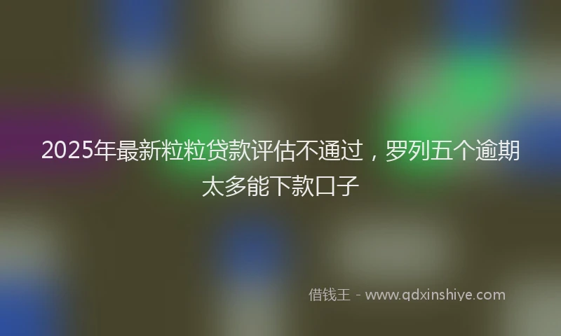 2025年最新粒粒贷款评估不通过,罗列五个逾期太多能下款口子