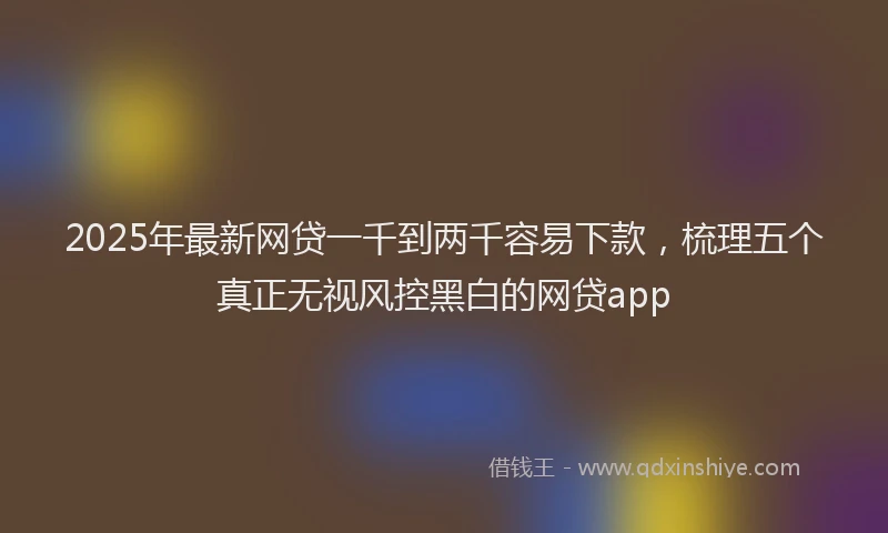 2025年最新网贷一千到两千容易下款，梳理五个真正无视风控黑白的网贷app