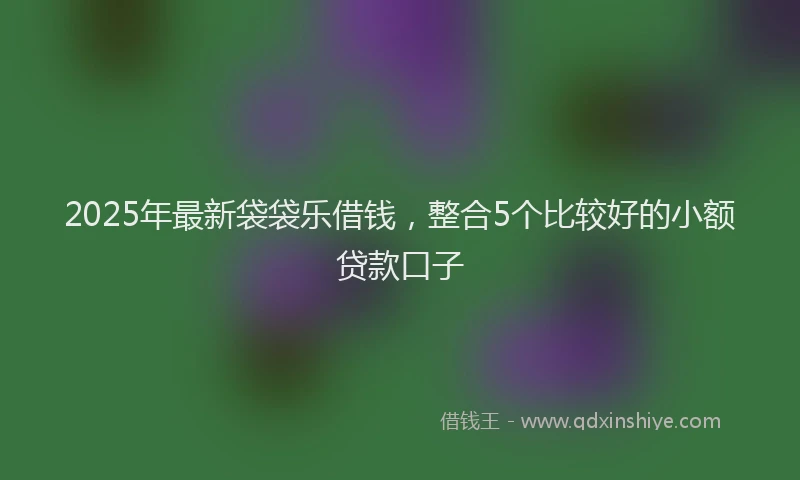 2025年最新袋袋乐借钱，整合5个比较好的小额贷款口子