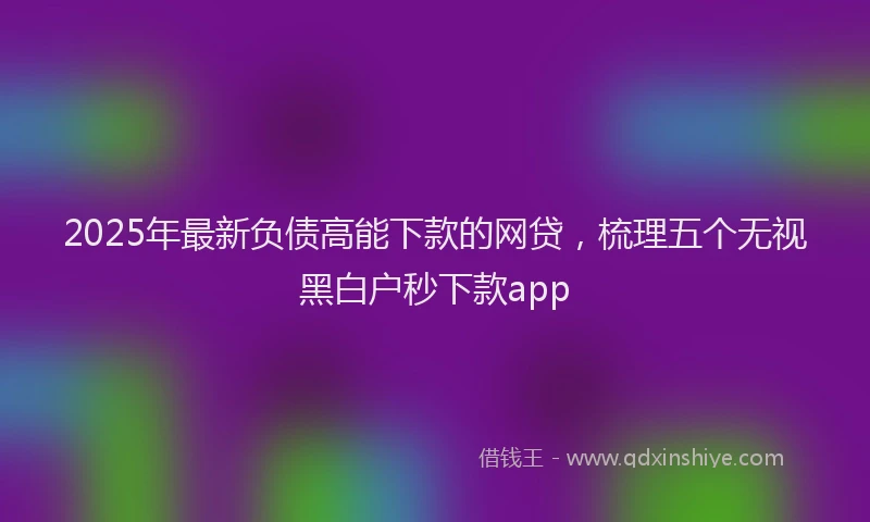 2025年最新负债高能下款的网贷,梳理五个无视黑白户秒下款app