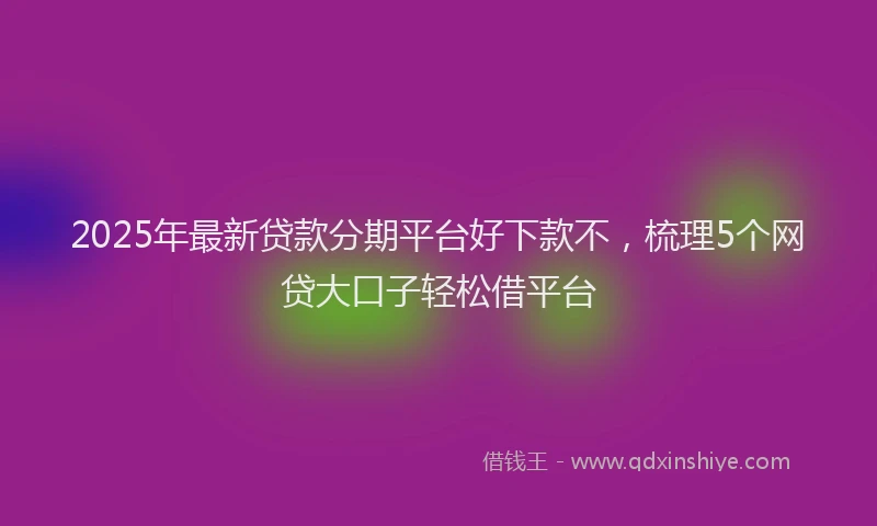 2025年最新贷款分期平台好下款不，梳理5个网贷大口子轻松借平台
