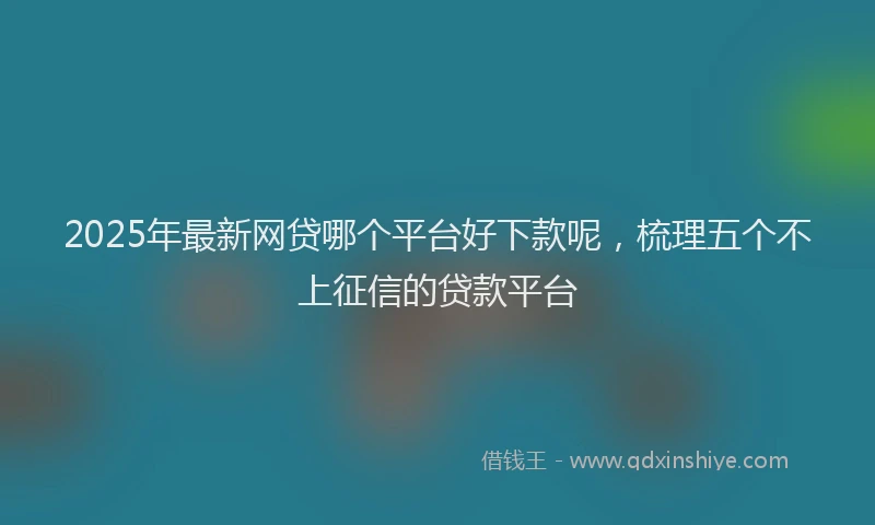 2025年最新网贷哪个平台好下款呢，梳理五个不上征信的贷款平台