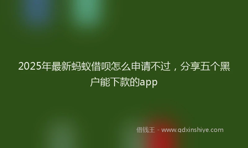 2025年最新蚂蚁借呗怎么申请不过，分享五个黑户能下款的app