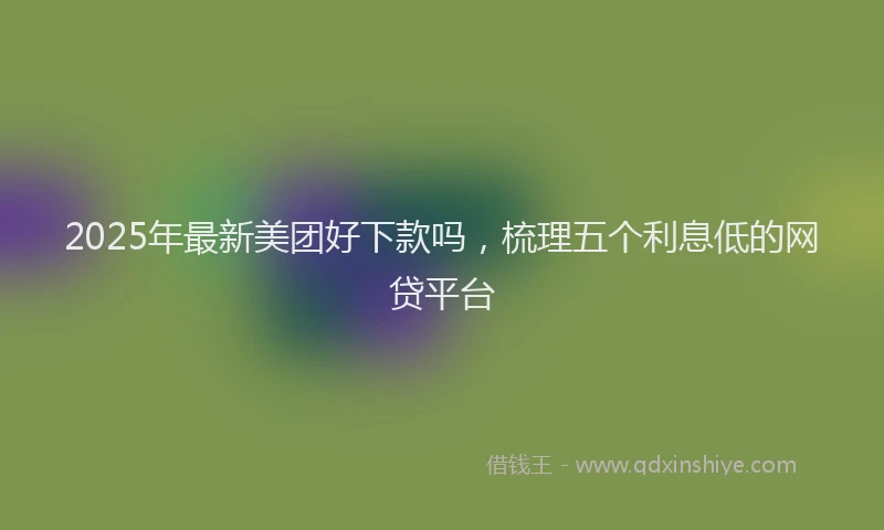 2025年最新美团好下款吗，梳理五个利息低的网贷平台