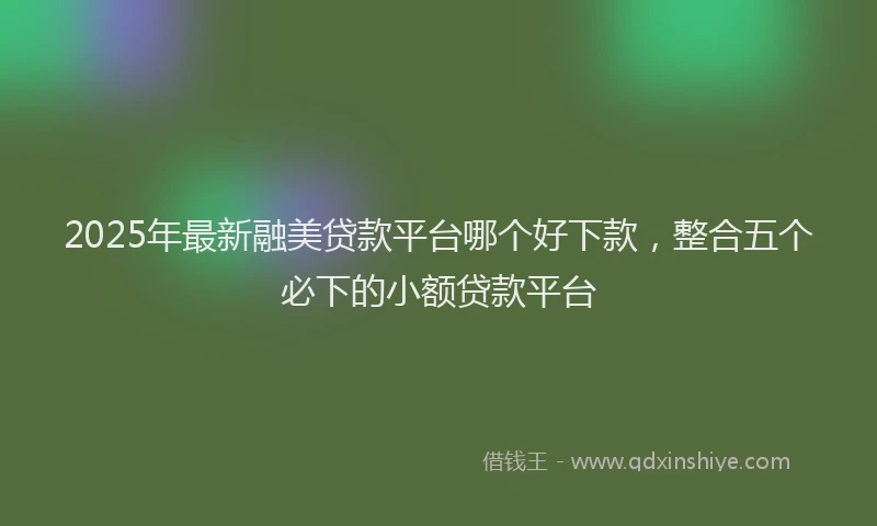 2025年最新融美贷款平台哪个好下款，整合五个必下的小额贷款平台