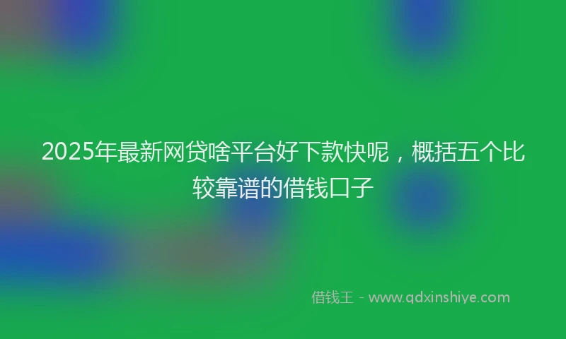 2025年最新网贷啥平台好下款快呢，概括五个比较靠谱的借钱口子