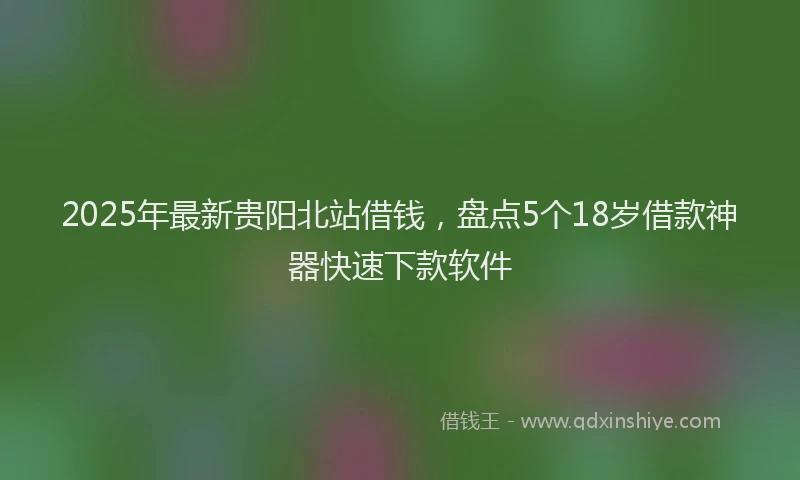 2025年最新贵阳北站借钱，盘点5个18岁借款神器快速下款软件