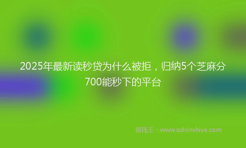 2025年最新读秒贷为什么被拒，归纳5个芝麻分700能秒下的平台