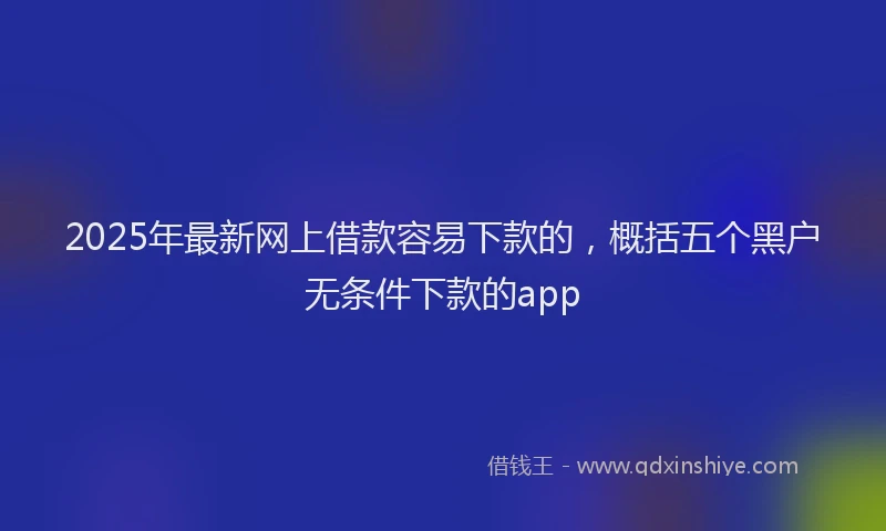 2025年最新网上借款容易下款的，概括五个黑户无条件下款的app