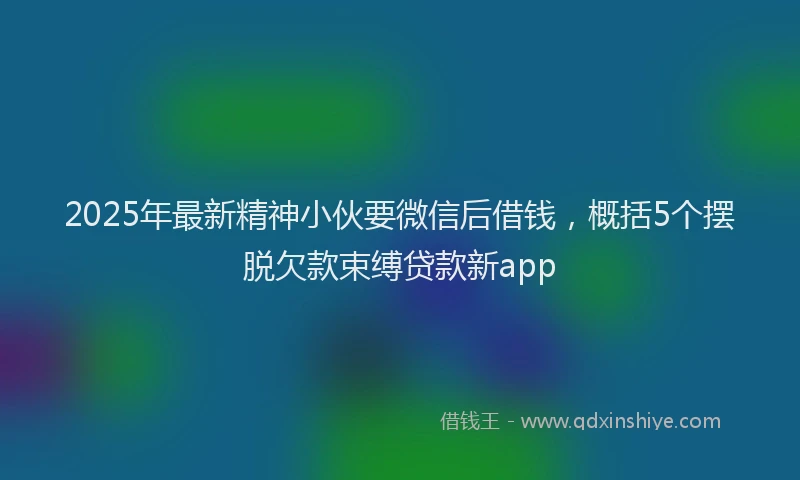 2025年最新精神小伙要微信后借钱，概括5个摆脱欠款束缚贷款新app