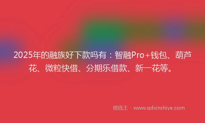 2025年的融族好下款吗有：智融Pro+钱包、葫芦花、微粒快借、分期乐借款、新一花等。