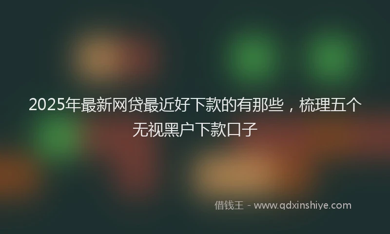 2025年最新网贷最近好下款的有那些，梳理五个无视黑户下款口子