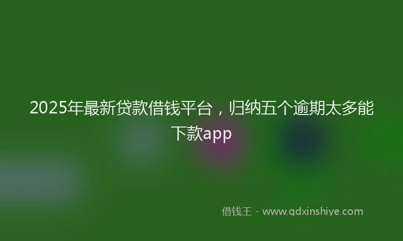 2025年最新贷款借钱平台，归纳五个逾期太多能下款app