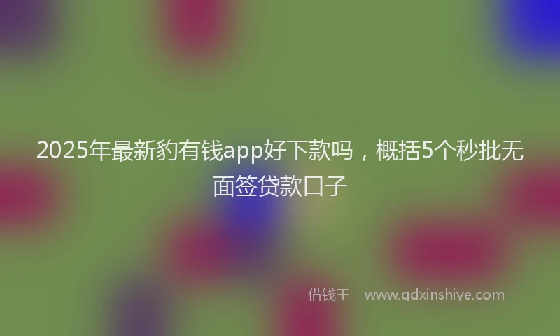 2025年最新豹有钱app好下款吗，概括5个秒批无面签贷款口子