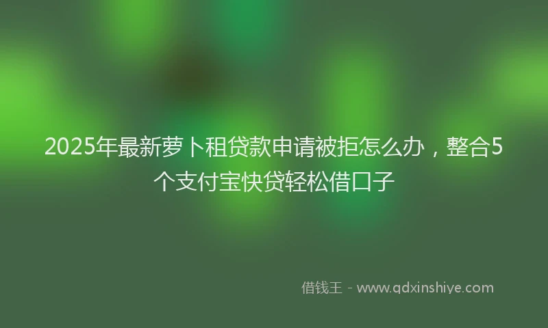 2025年最新萝卜租贷款申请被拒怎么办，整合5个支付宝快贷轻松借口子