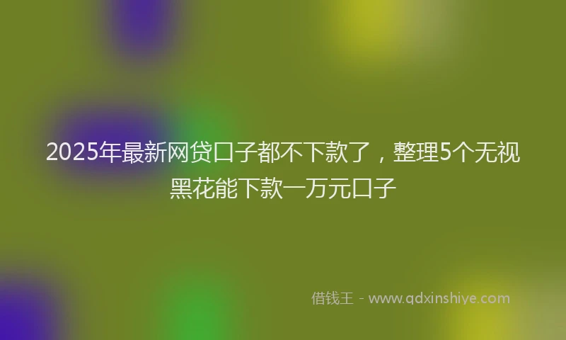 2025年最新网贷口子都不下款了，整理5个无视黑花能下款一万元口子