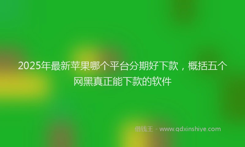 2025年最新苹果哪个平台分期好下款，概括五个网黑真正能下款的软件