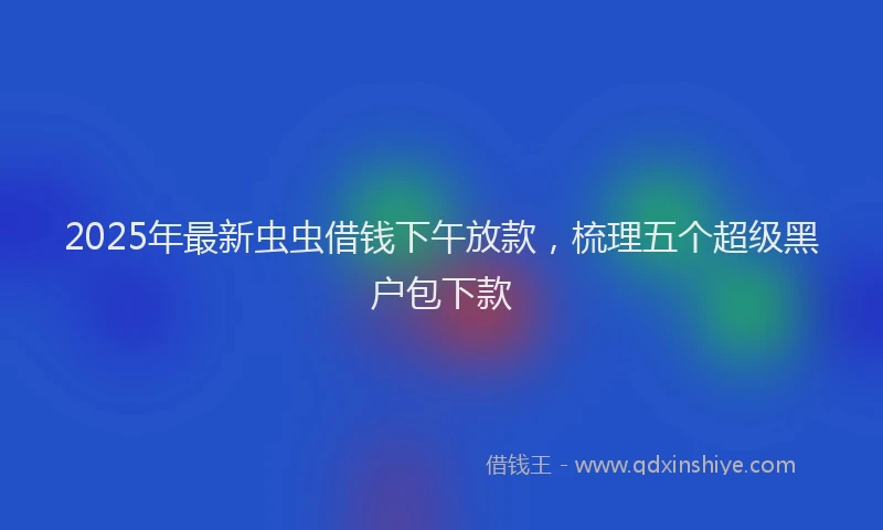2025年最新虫虫借钱下午放款，梳理五个超级黑户包下款