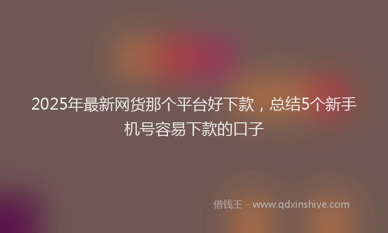2025年最新网货那个平台好下款，总结5个新手机号容易下款的口子
