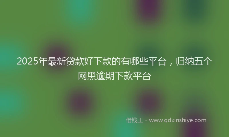2025年最新贷款好下款的有哪些平台，归纳五个网黑逾期下款平台