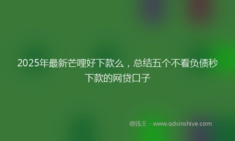 2025年最新芒哩好下款么，总结五个不看负债秒下款的网贷口子