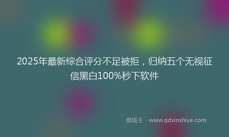 2025年最新综合评分不足被拒，归纳五个无视征信黑白100%秒下软件