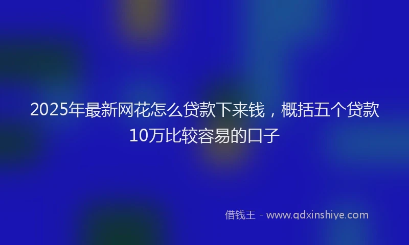2025年最新网花怎么贷款下来钱，概括五个贷款10万比较容易的口子